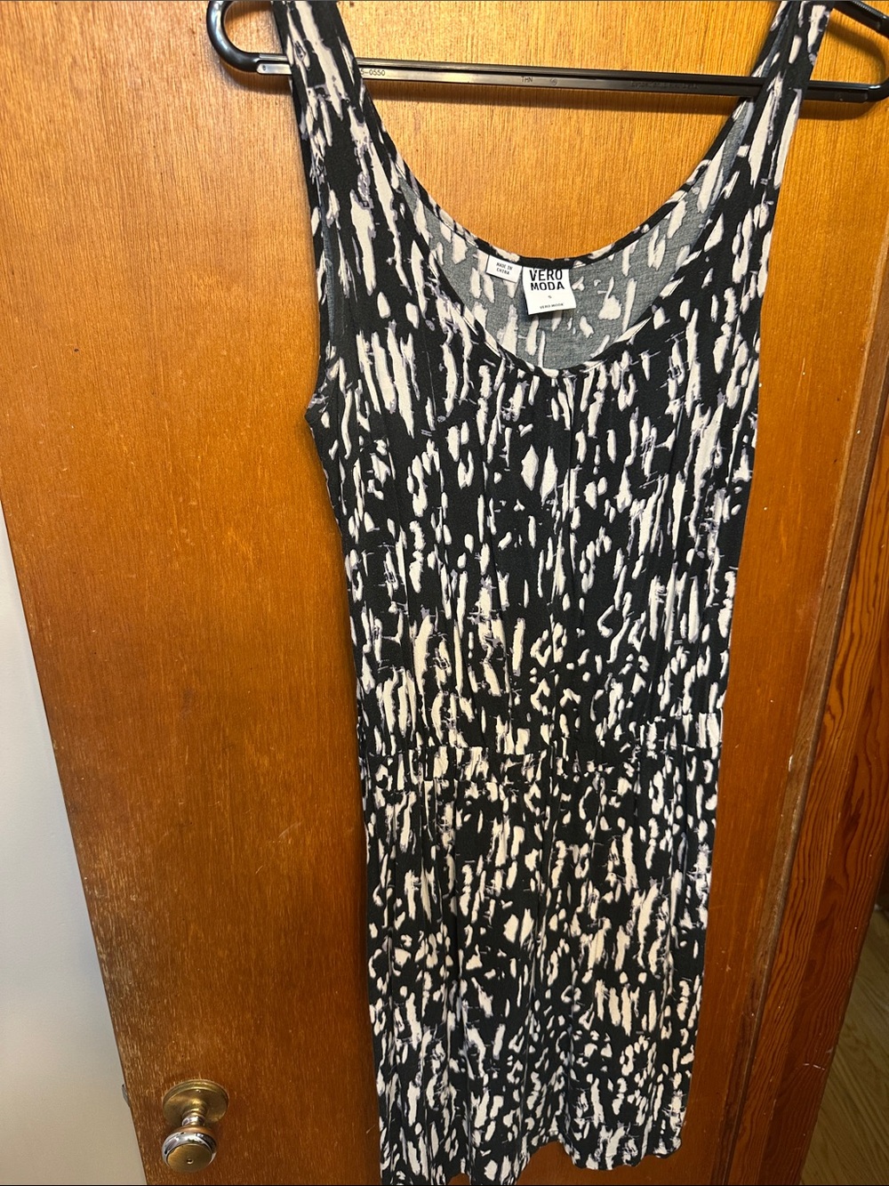 Vero Moda Abstract Print Maxi Dress in Black & White Size Small Like